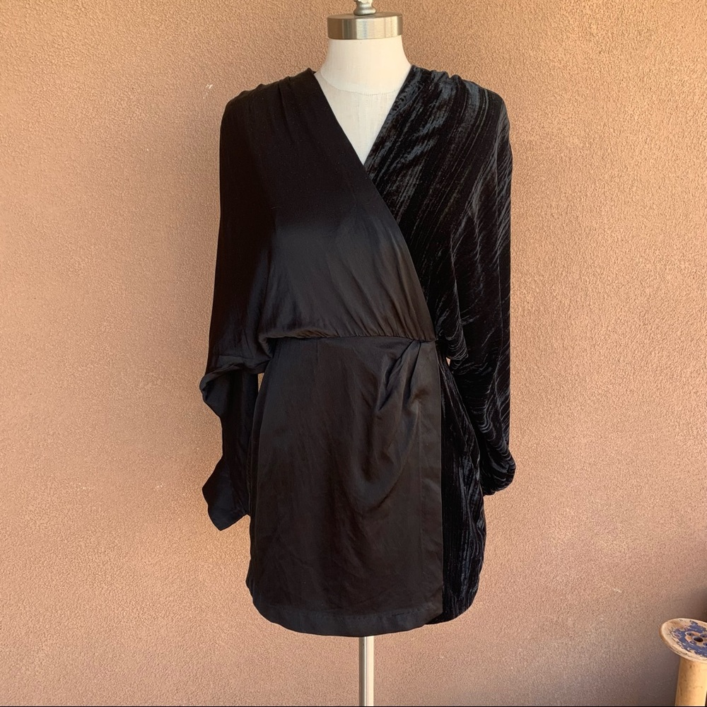 Zara Combined Velvet Mini Dress